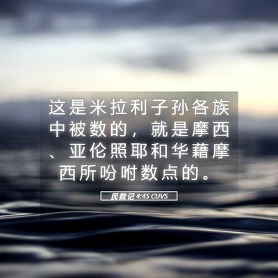 Picture 05 - 民 数 记 4:45 CUVS - 这 是 米 拉 利 子 孙 各 族 中 被 数 - Bible Verse Picture