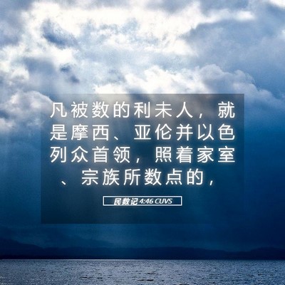 Picture 05 - 民 数 记 4:46 CUVS - 凡 被 数 的 利 未 人 ， 就 是 摩 西 - Bible Verse Picture