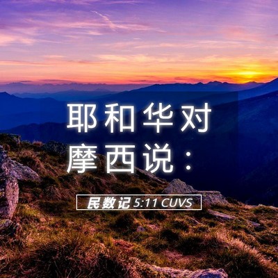 Picture 05 - 民 数 记 5:11 CUVS - 耶 和 华 对 摩 西 说 - Bible Verse Picture