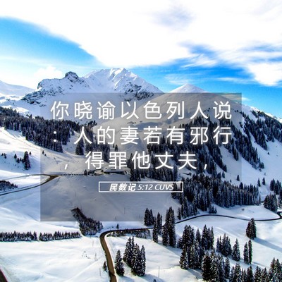 Picture 05 - 民 数 记 5:12 CUVS - 你 晓 谕 以 色 列 人 说 ： 人 的 妻 - Bible Verse Picture