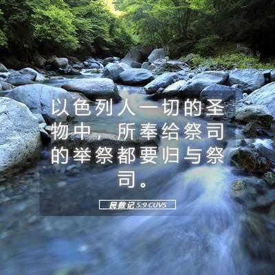 Picture 05 - 民 数 记 5:9 CUVS - 以 色 列 人 一 切 的 圣 物 中 ， 所 - Bible Verse Picture