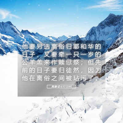 Picture 05 - 民 数 记 6:12 CUVS - 他 要 另 选 离 俗 归 耶 和 华 的 日 - Bible Verse Picture