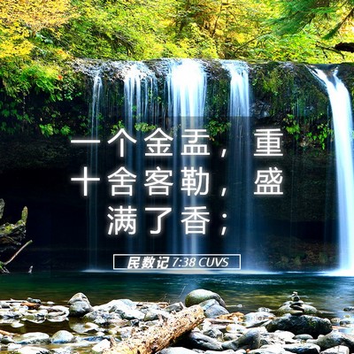 Picture 05 - 民 数 记 7:38 CUVS - 一 个 金 盂 ， 重 十 舍 客 勒 ， 盛 - Bible Verse Picture