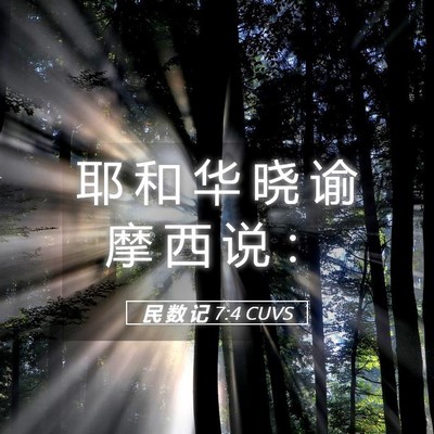 Picture 05 - 民 数 记 7:4 CUVS - 耶 和 华 晓 谕 摩 西 说 - Bible Verse Picture