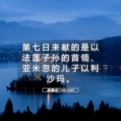Picture 05 - 民 数 记 7:48 CUVS - 第 七 日 来 献 的 是 以 法 莲 子 孙 - Bible Verse Picture