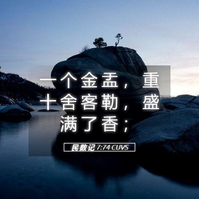 Picture 05 - 民 数 记 7:74 CUVS - 一 个 金 盂 ， 重 十 舍 客 勒 ， 盛 - Bible Verse Picture