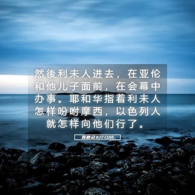 Picture 05 - 民 数 记 8:22 CUVS - 然 後 利 未 人 进 去 ， 在 亚 伦 和 - Bible Verse Picture