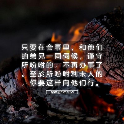 Picture 05 - 民 数 记 8:26 CUVS - 只 要 在 会 幕 里 ， 和 他 们 的 弟 - Bible Verse Picture