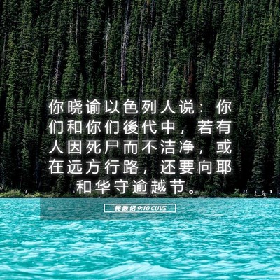 Picture 05 - 民 数 记 9:10 CUVS - 你 晓 谕 以 色 列 人 说 ： 你 们 和 - Bible Verse Picture