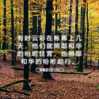 Picture 05 - 民 数 记 9:20 CUVS - 有 时 云 彩 在 帐 幕 上 几 天 ， 他 - Bible Verse Picture