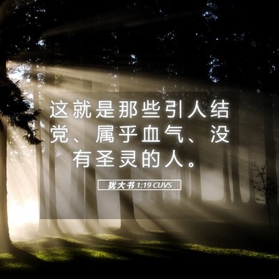 Picture 05 - 犹 大 书 1:19 CUVS - 这 就 是 那 些 引 人 结 党 、 属 乎 - Bible Verse Picture