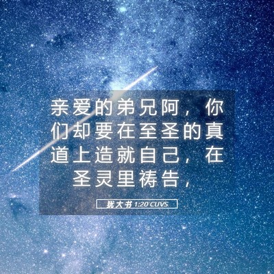 Picture 05 - 犹 大 书 1:20 CUVS - 亲 爱 的 弟 兄 阿 ， 你 们 却 要 在 - Bible Verse Picture