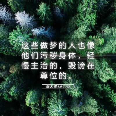 Picture 05 - 犹 大 书 1:8 CUVS - 这 些 做 梦 的 人 也 像 他 们 污 秽 - Bible Verse Picture