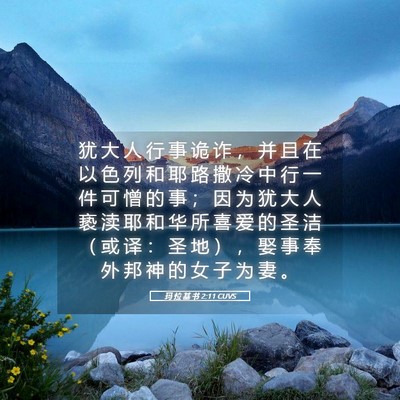 Picture 05 - 玛 拉 基 书 2:11 CUVS - 犹 大 人 行 事 诡 诈 ， 并 且 在 以 - Bible Verse Picture