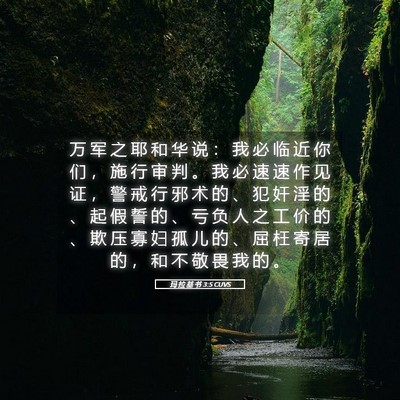 Picture 05 - 玛 拉 基 书 3:5 CUVS - 万 军 之 耶 和 华 说 ： 我 必 临 近 - Bible Verse Picture