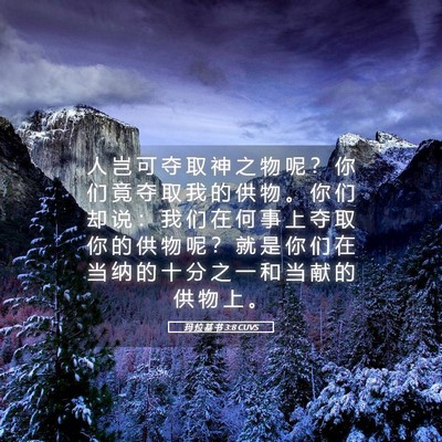 Picture 05 - 玛 拉 基 书 3:8 CUVS - 人 岂 可 夺 取 神 之 物 呢 ？ 你 们 - Bible Verse Picture