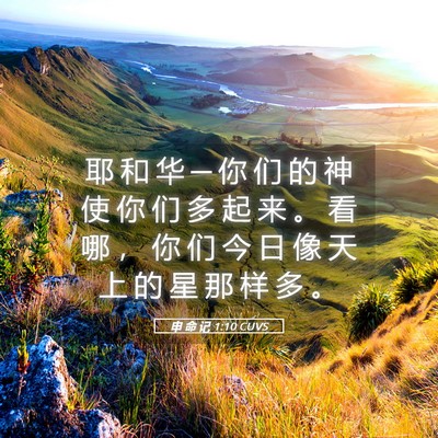 Picture 05 - 申 命 记 1:10 CUVS - 耶 和 华 ─ 你 们 的 神 使 你 们 多 - Bible Verse Picture