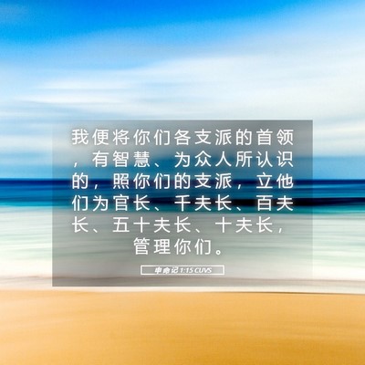 Picture 05 - 申 命 记 1:15 CUVS - 我 便 将 你 们 各 支 派 的 首 领 ， - Bible Verse Picture