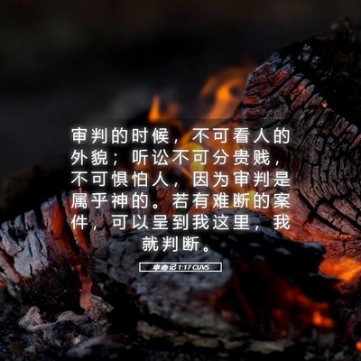 Picture 05 - 申 命 记 1:17 CUVS - 审 判 的 时 候 ， 不 可 看 人 的 外 - Bible Verse Picture