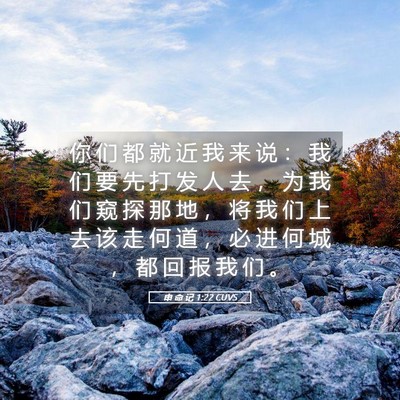 Picture 05 - 申 命 记 1:22 CUVS - 你 们 都 就 近 我 来 说 ： 我 们 要 - Bible Verse Picture