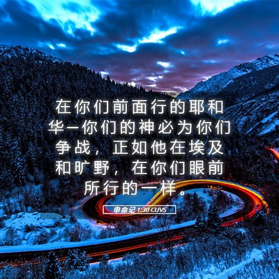 Picture 05 - 申 命 记 1:30 CUVS - 在 你 们 前 面 行 的 耶 和 华 ─ 你 - Bible Verse Picture