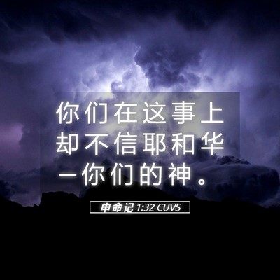 Picture 05 - 申 命 记 1:32 CUVS - 你 们 在 这 事 上 却 不 信 耶 和 华 - Bible Verse Picture