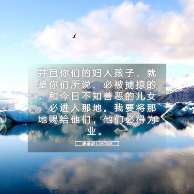 Picture 05 - 申 命 记 1:39 CUVS - 并 且 你 们 的 妇 人 孩 子 ， 就 是 - Bible Verse Picture