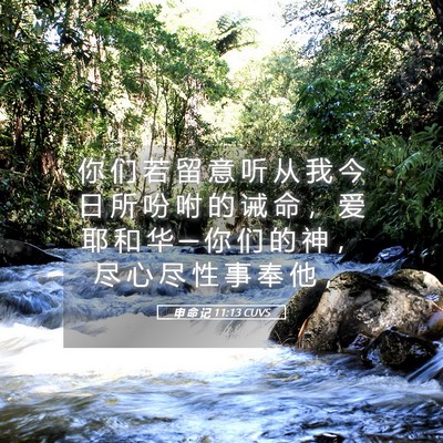 Picture 05 - 申 命 记 11:13 CUVS - 你 们 若 留 意 听 从 我 今 日 所 吩 - Bible Verse Picture
