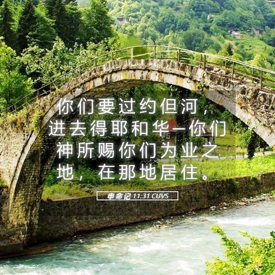 Picture 05 - 申 命 记 11:31 CUVS - 你 们 要 过 约 但 河 ， 进 去 得 耶 - Bible Verse Picture