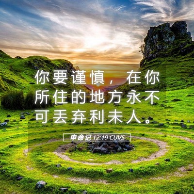 Picture 05 - 申 命 记 12:19 CUVS - 你 要 谨 慎 ， 在 你 所 住 的 地 方 - Bible Verse Picture