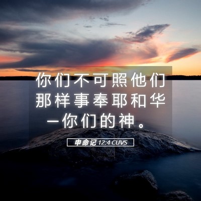 Picture 05 - 申 命 记 12:4 CUVS - 你 们 不 可 照 他 们 那 样 事 奉 耶 - Bible Verse Picture