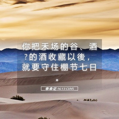 Picture 05 - 申 命 记 16:13 CUVS - 你 把 禾 场 的 谷 、 酒 ? 的 酒 收 藏 - Bible Verse Picture