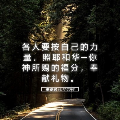 Picture 05 - 申 命 记 16:17 CUVS - 各 人 要 按 自 己 的 力 量 ， 照 耶 - Bible Verse Picture