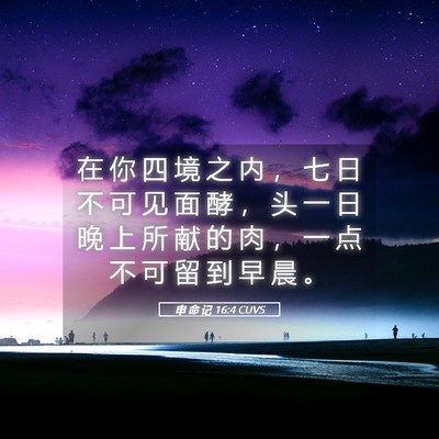 Picture 05 - 申 命 记 16:4 CUVS - 在 你 四 境 之 内 ， 七 日 不 可 见 - Bible Verse Picture