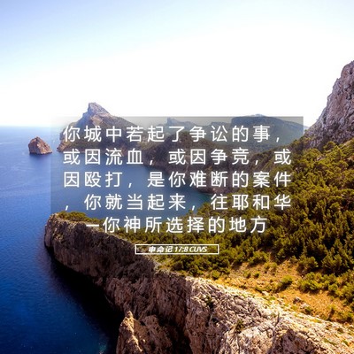 Picture 05 - 申 命 记 17:8 CUVS - 你 城 中 若 起 了 争 讼 的 事 ， 或 - Bible Verse Picture