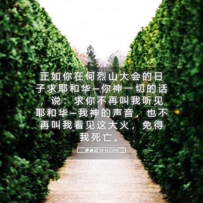 Picture 05 - 申 命 记 18:16 CUVS - 正 如 你 在 何 烈 山 大 会 的 日 子 - Bible Verse Picture