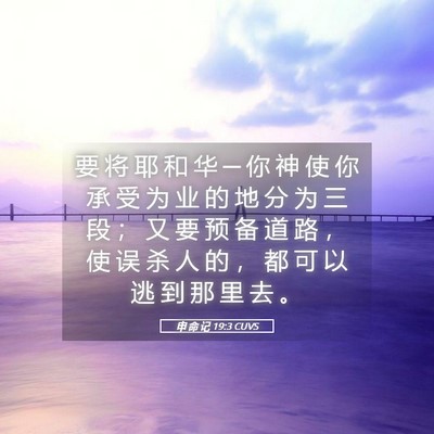 Picture 05 - 申 命 记 19:3 CUVS - 要 将 耶 和 华 ─ 你 神 使 你 承 受 - Bible Verse Picture