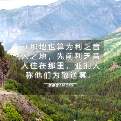 Picture 05 - 申 命 记 2:20 CUVS - （ 那 地 也 算 为 利 乏 音 人 之 地 - Bible Verse Picture