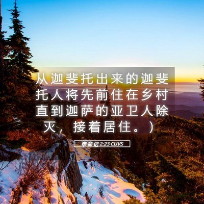 Picture 05 - 申 命 记 2:23 CUVS - 从 迦 斐 托 出 来 的 迦 斐 托 人 将 - Bible Verse Picture