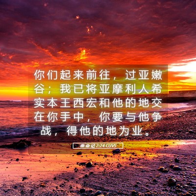 Picture 05 - 申 命 记 2:24 CUVS - 你 们 起 来 前 往 ， 过 亚 嫩 谷 ； - Bible Verse Picture