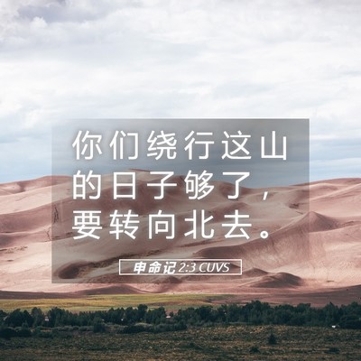 Picture 05 - 申 命 记 2:3 CUVS - 你 们 绕 行 这 山 的 日 子 够 了 ， - Bible Verse Picture