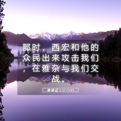 Picture 05 - 申 命 记 2:32 CUVS - 那 时 ， 西 宏 和 他 的 众 民 出 来 - Bible Verse Picture