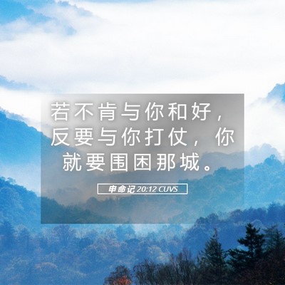 Picture 05 - 申 命 记 20:12 CUVS - 若 不 肯 与 你 和 好 ， 反 要 与 你 - Bible Verse Picture