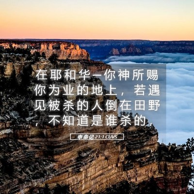 Picture 05 - 申 命 记 21:1 CUVS - 在 耶 和 华 ─ 你 神 所 赐 你 为 业 - Bible Verse Picture