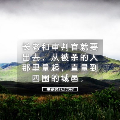 Picture 05 - 申 命 记 21:2 CUVS - 长 老 和 审 判 官 就 要 出 去 ， 从 - Bible Verse Picture