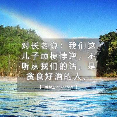 Picture 05 - 申 命 记 21:20 CUVS - 对 长 老 说 ： 我 们 这 儿 子 顽 梗 - Bible Verse Picture