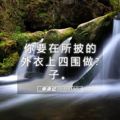 Picture 05 - 申 命 记 22:12 CUVS - 你 要 在 所 披 的 外 衣 上 四 围 做 ? - Bible Verse Picture