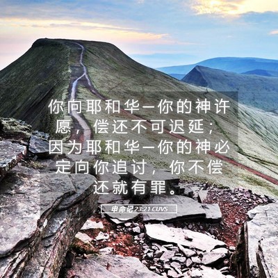 Picture 05 - 申 命 记 23:21 CUVS - 你 向 耶 和 华 ─ 你 的 神 许 愿 ， - Bible Verse Picture