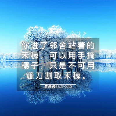Picture 05 - 申 命 记 23:25 CUVS - 你 进 了 邻 舍 站 着 的 禾 稼 ， 可 - Bible Verse Picture
