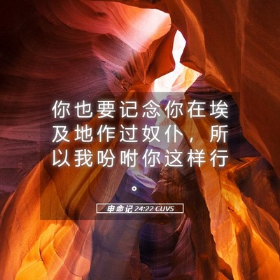 Picture 05 - 申 命 记 24:22 CUVS - 你 也 要 记 念 你 在 埃 及 地 作 过 - Bible Verse Picture